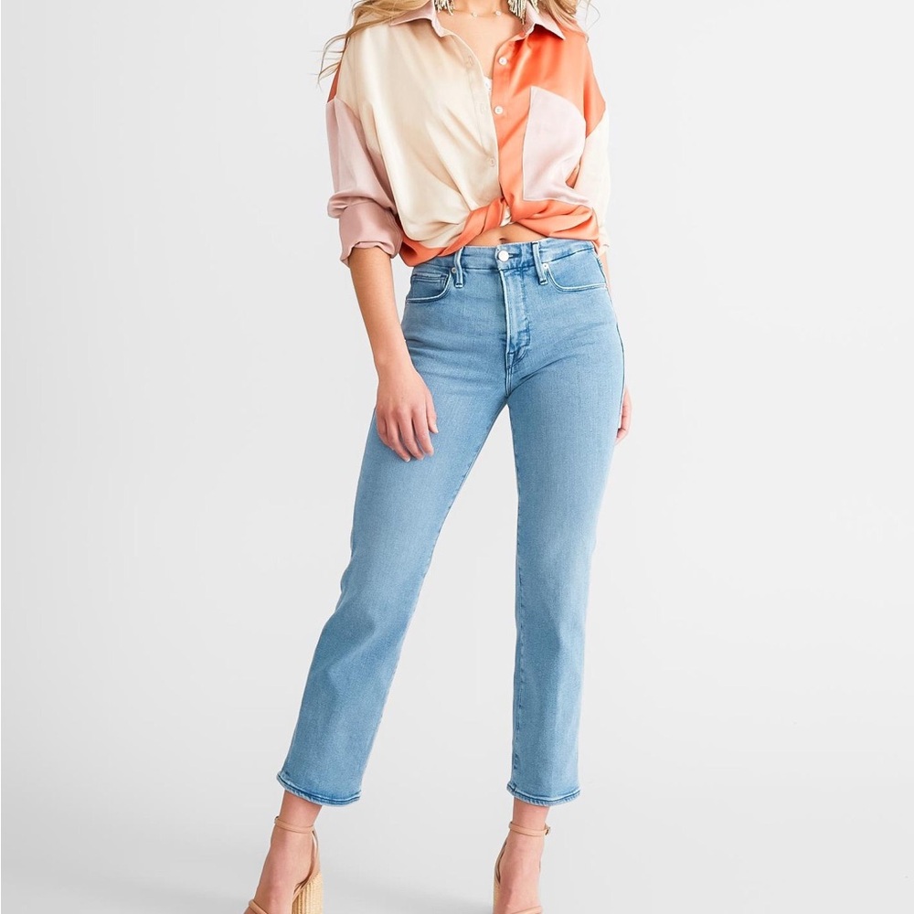 Good American Good Legs High Rise Straight Stretch Ankle Jeans 6/28